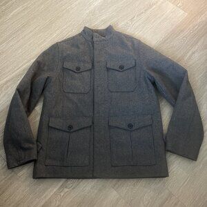 OLD NAVY Wool Blend 4 Four Pocket Jacket Military Coat Gray Size M